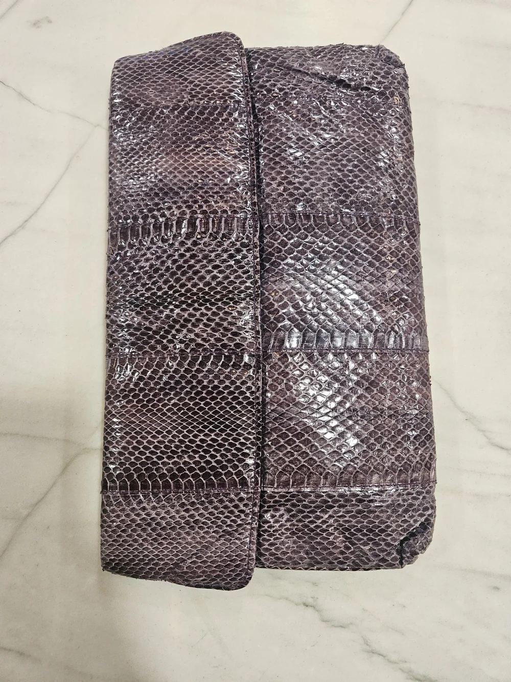 Vintage Joseph Genuine Purple Snakeskin Convertible Envelope Clutch Bag